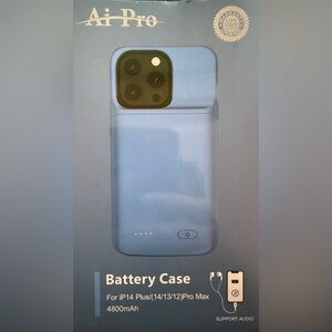 Blue Battery Case for iPhone 14 Plus/13/12 Pro Max